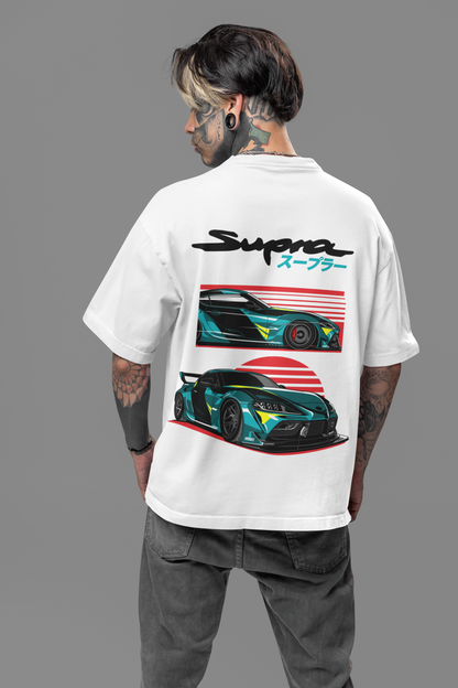 Supra Men's Premium White Printed Oversized Tshirt