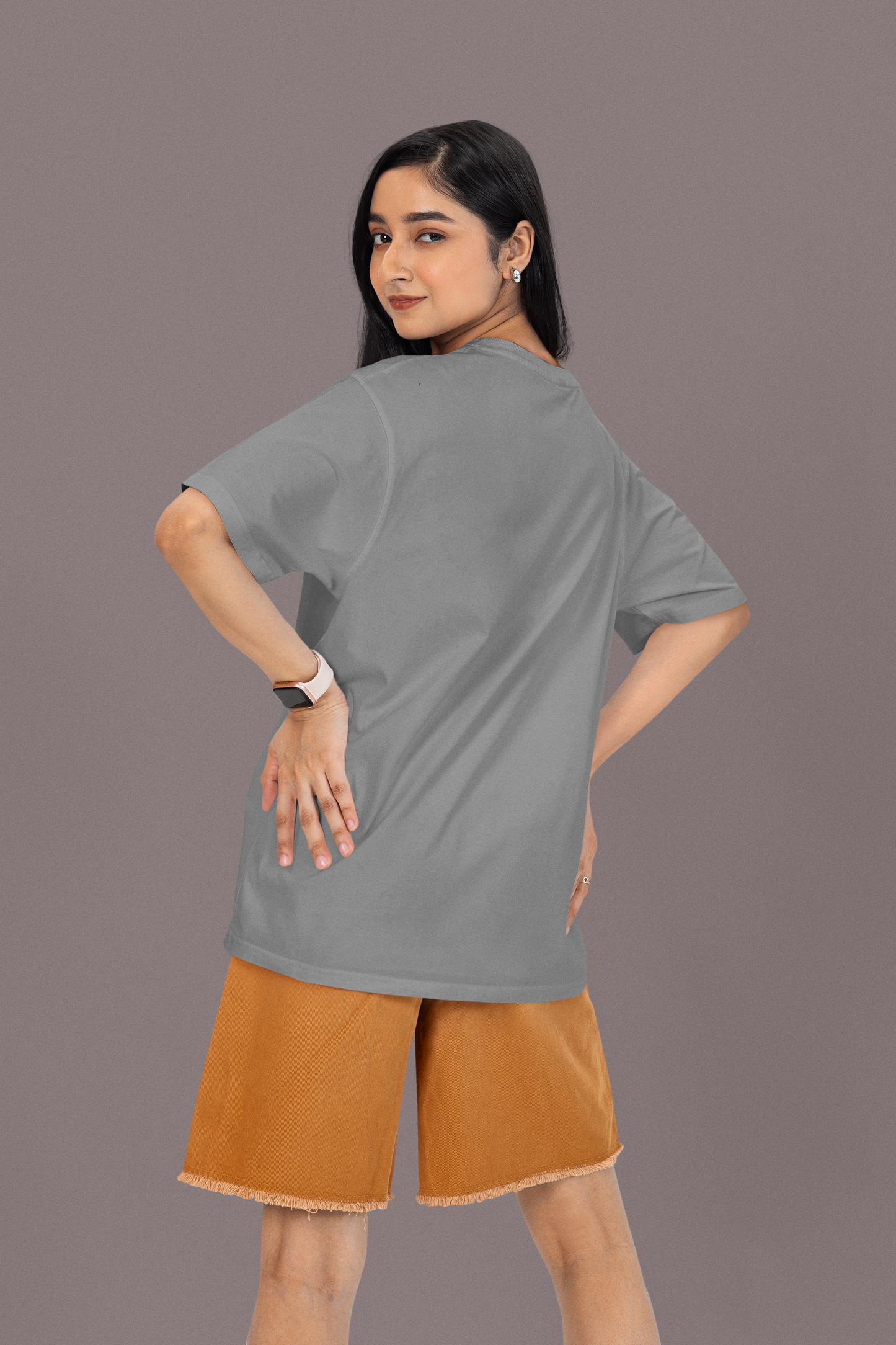 Steel Grey Women's Premium Oversized Tshirt
