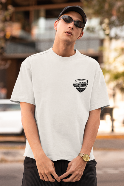 Lamborghini  Men's Premium White Printed Oversized Tshirt