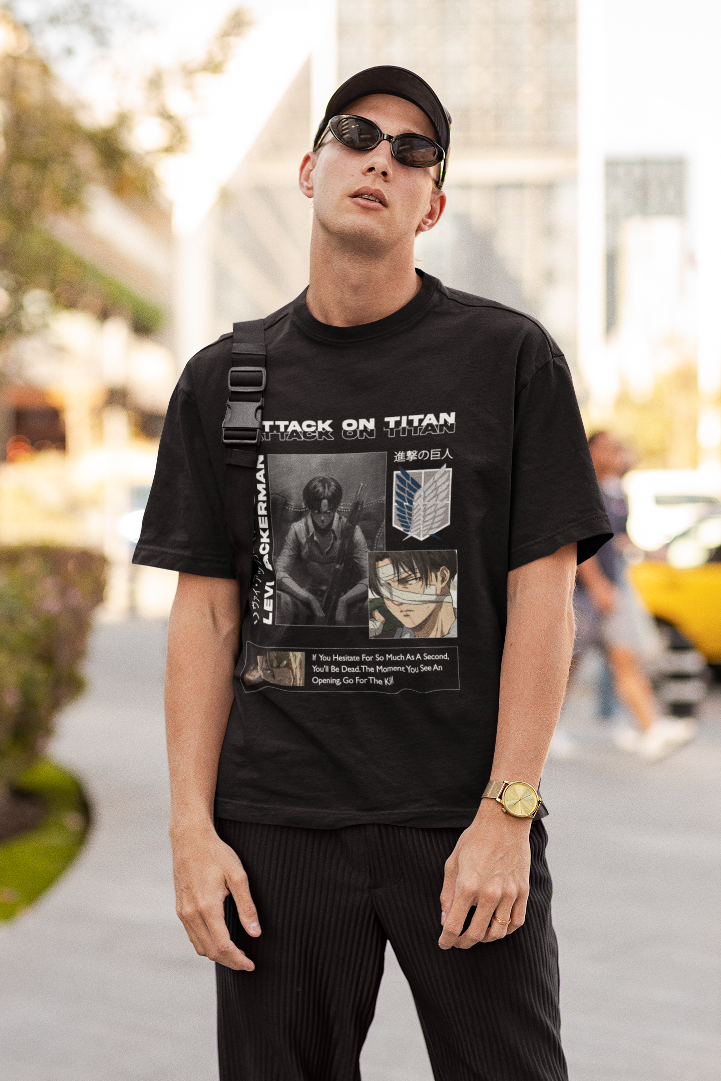 Attack On Titan Originals Premium Black Printed Oversized Tshirt