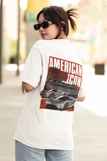 American icon Women's Premium White Printed Oversized T-shirt