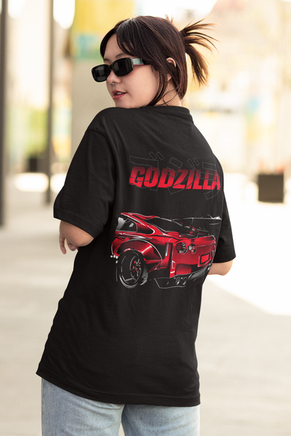 Gorilla GTR  Women's Premium Black Printed Oversized T-shirt