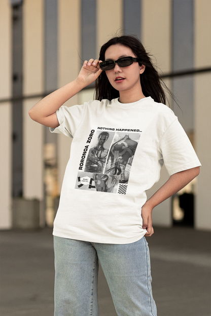 Nothing Happened Originals Women's Premium White Printed Oversized Tshirt