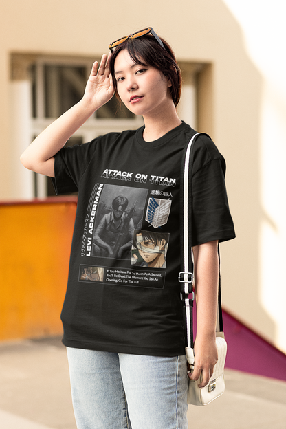 Attack On Titan Originals Women's Premium Black Printed Oversized Tshirt